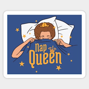 Funny Nap Queen Cartoon Brunette // Sleepy Girl Sticker